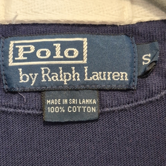 Vtg Polo Ralph Lauren Rugby Shirt Red/Blue Striped Elbow Patches Men's Size S - Picture 12 of 13